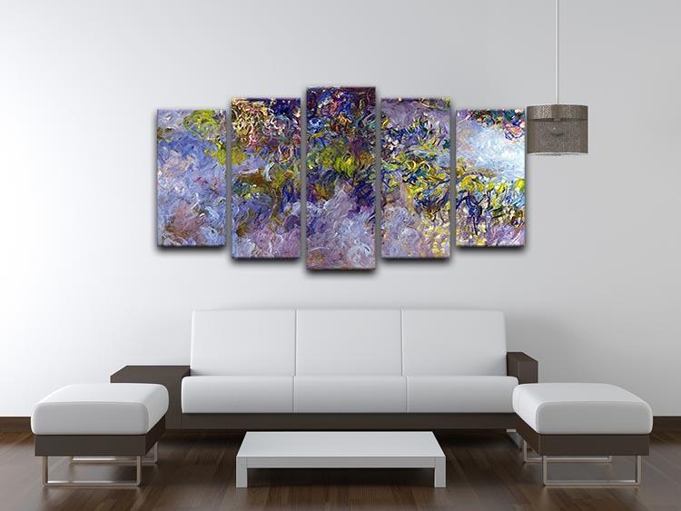 Wisteria 1 by Monet 5 Split Panel Canvas - Canvas Art Rocks - 3