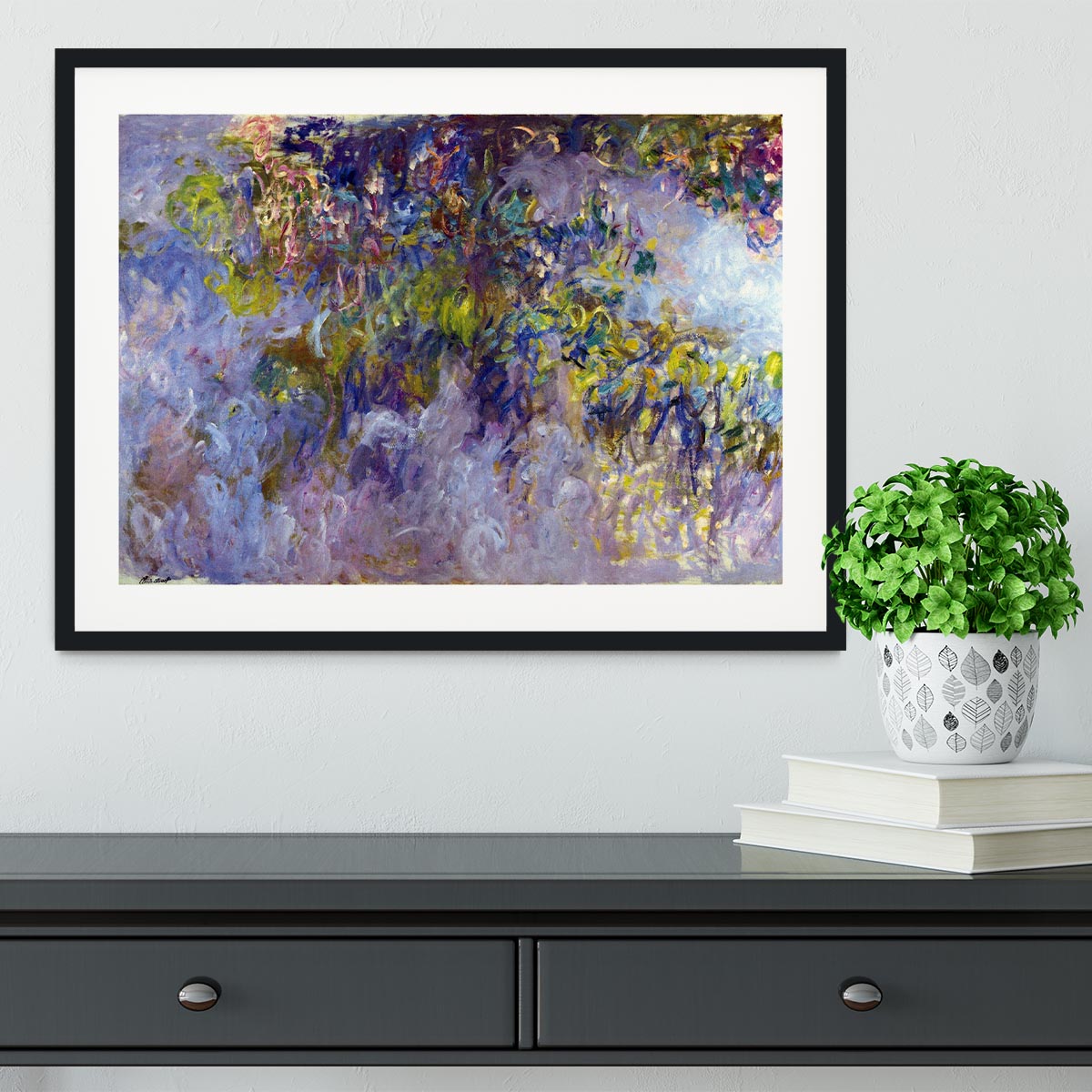 Wisteria 1 by Monet Framed Print - Canvas Art Rocks - 1