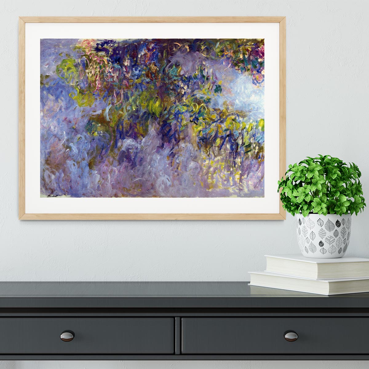 Wisteria 1 by Monet Framed Print - Canvas Art Rocks - 3