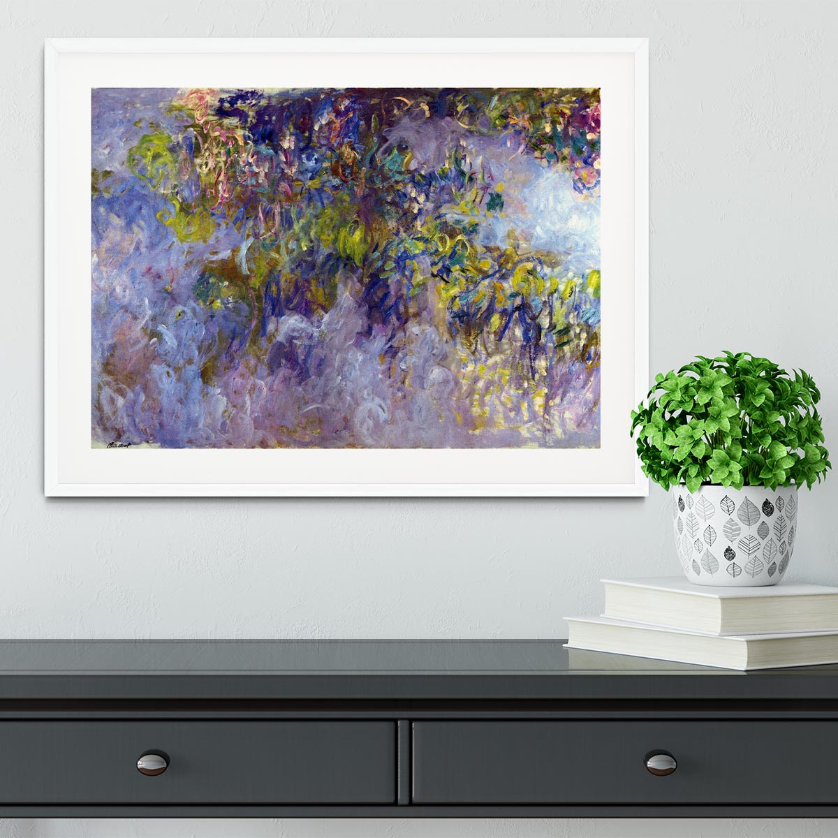 Wisteria 1 by Monet Framed Print - Canvas Art Rocks - 5