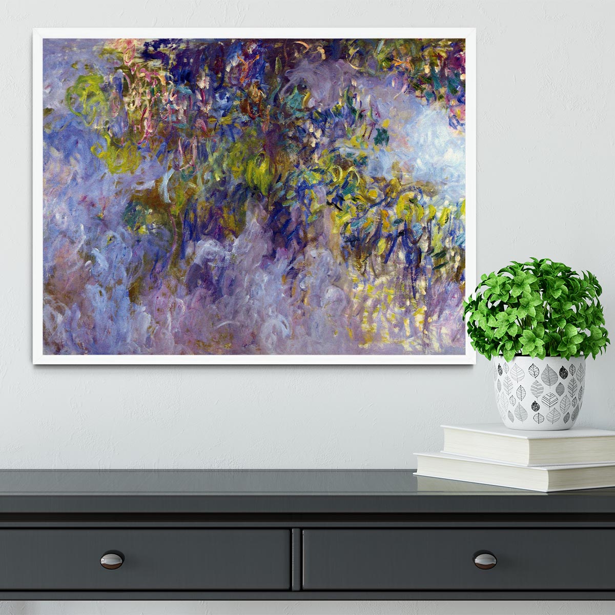 Wisteria 1 by Monet Framed Print - Canvas Art Rocks -6