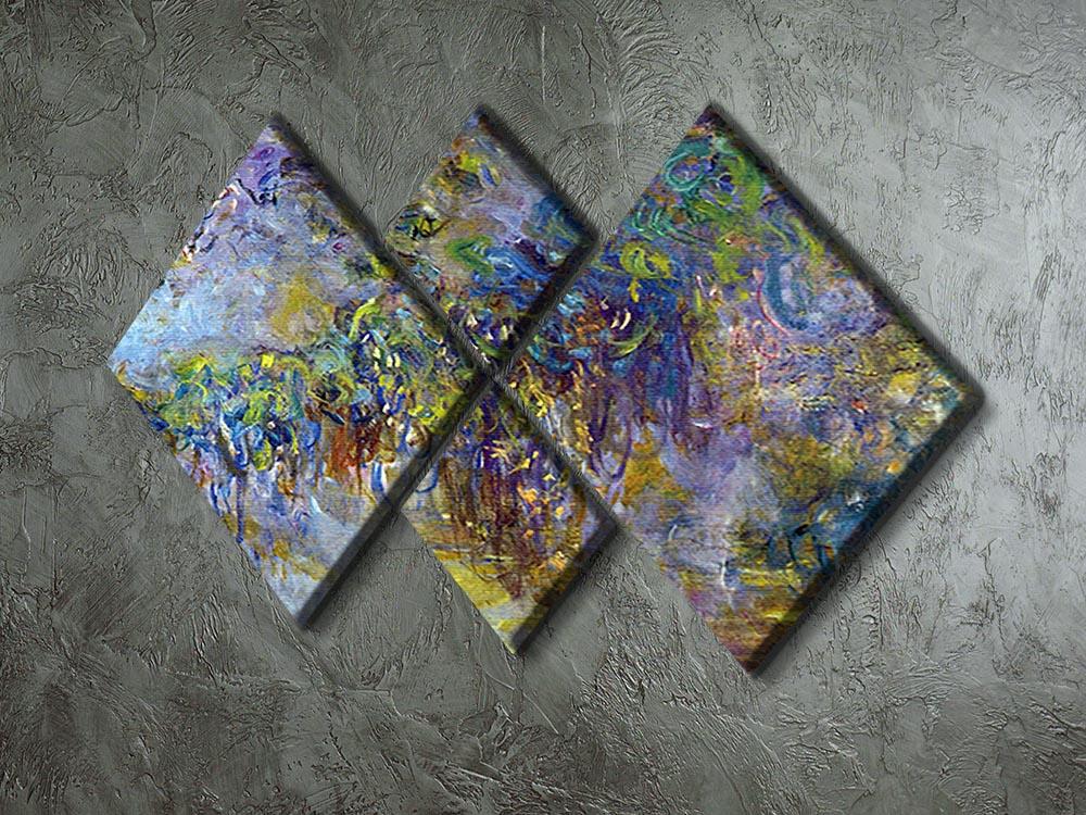 Wisteria 2 by Monet 4 Square Multi Panel Canvas - Canvas Art Rocks - 2