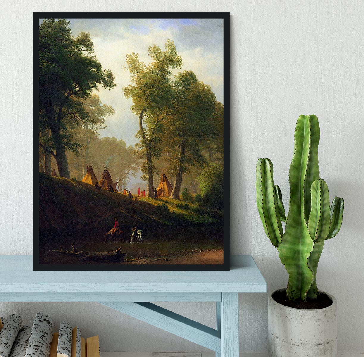 Wolf River Kansas by Bierstadt Framed Print - Canvas Art Rocks - 2