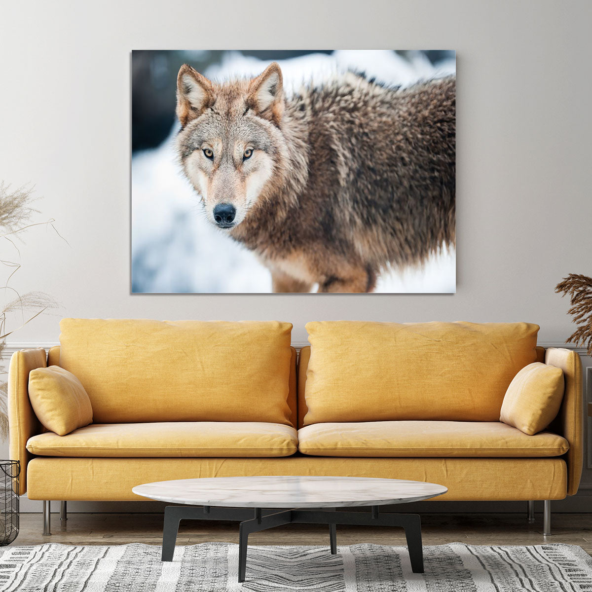Wolf standing in the snow Canvas Print or Poster - Canvas Art Rocks - 4