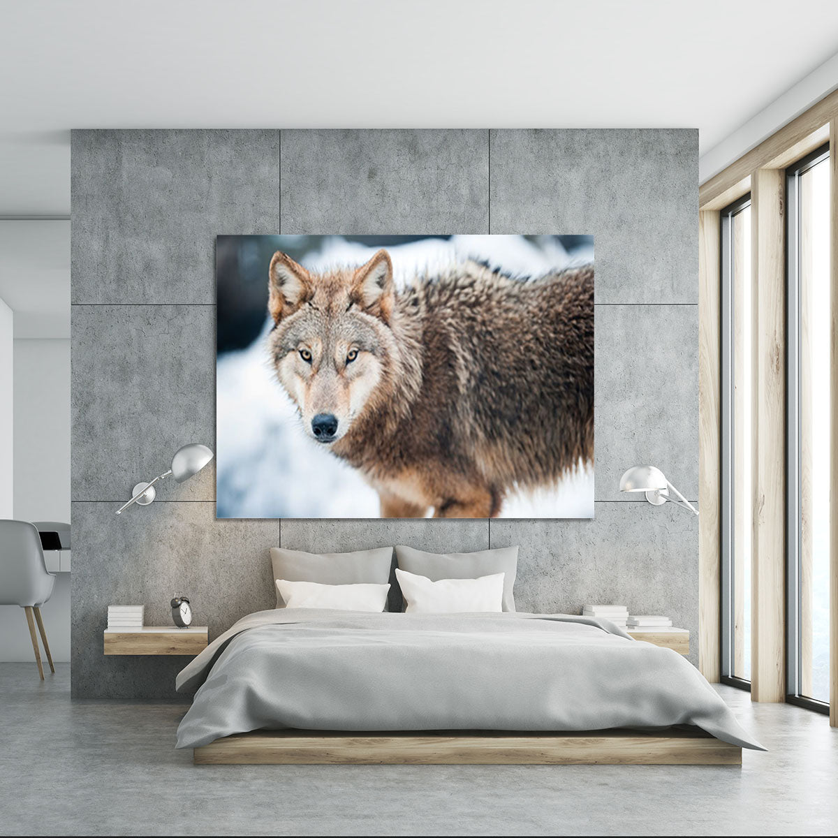 Wolf standing in the snow Canvas Print or Poster - Canvas Art Rocks - 5