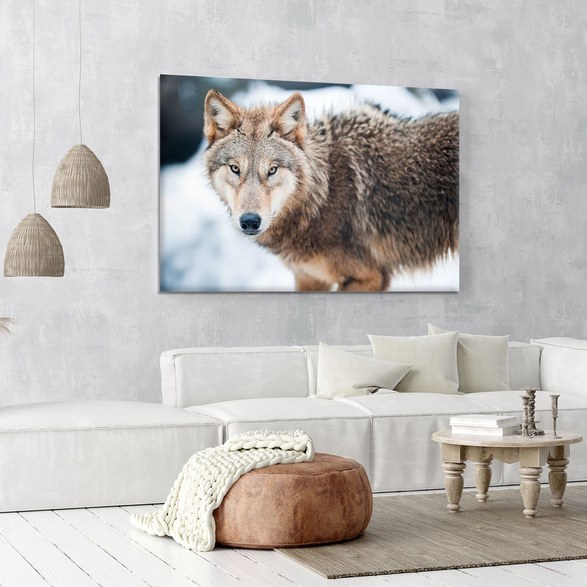 Wolf standing in the snow Canvas Print or Poster - Canvas Art Rocks - 6