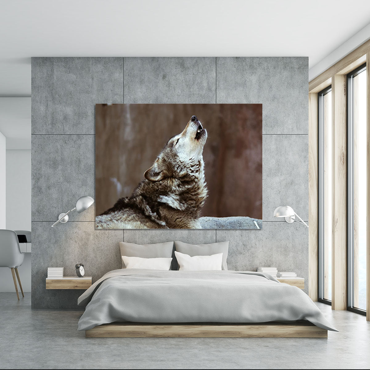 Wolves howl in Moscow Zoo Canvas Print or Poster - Canvas Art Rocks - 5