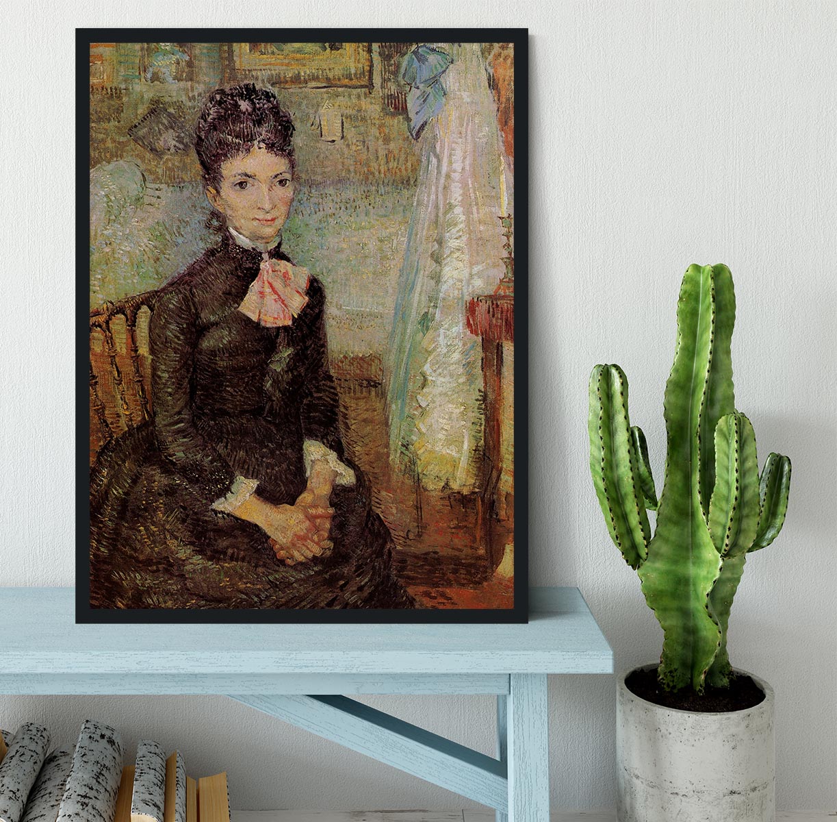 Woman Sitting by a Cradle by Van Gogh Framed Print - Canvas Art Rocks - 2