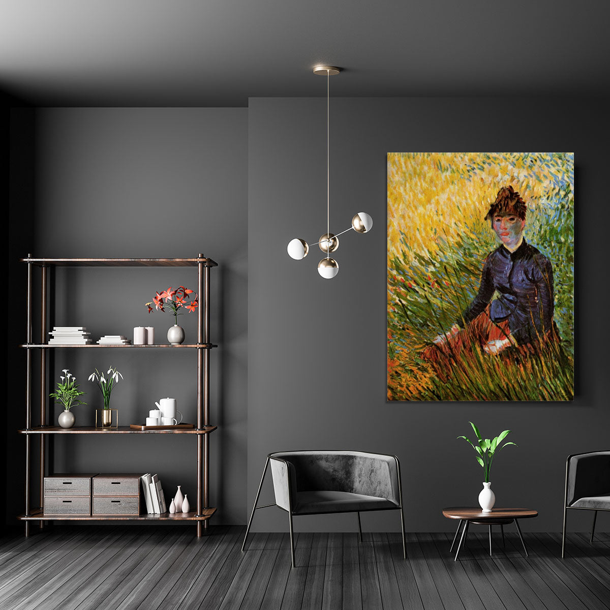 Woman Sitting in the Grass by Van Gogh Canvas Print or Poster - Canvas Art Rocks - 5