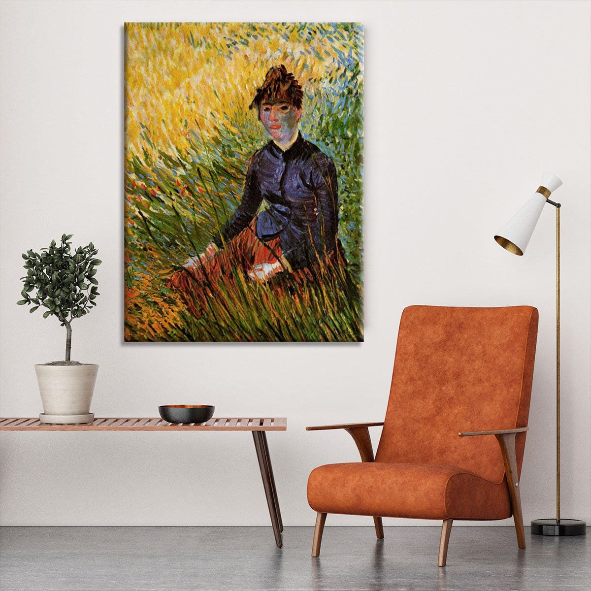 Woman Sitting in the Grass by Van Gogh Canvas Print or Poster - Canvas Art Rocks - 6