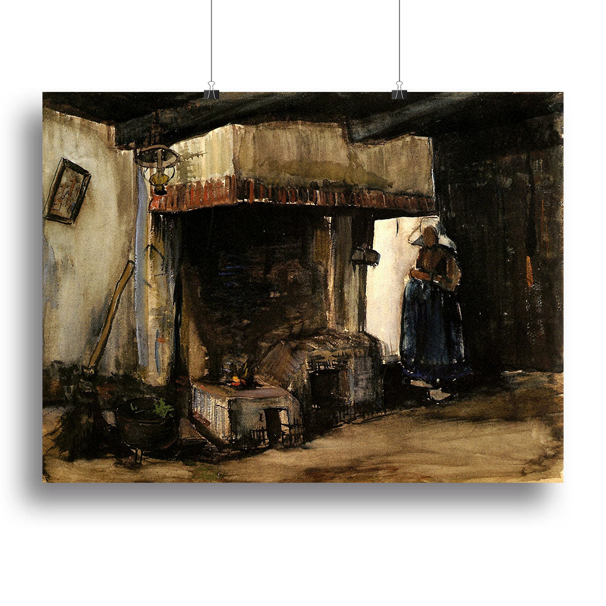 Woman by a Hearth by Van Gogh Canvas Print or Poster - Canvas Art Rocks - 2