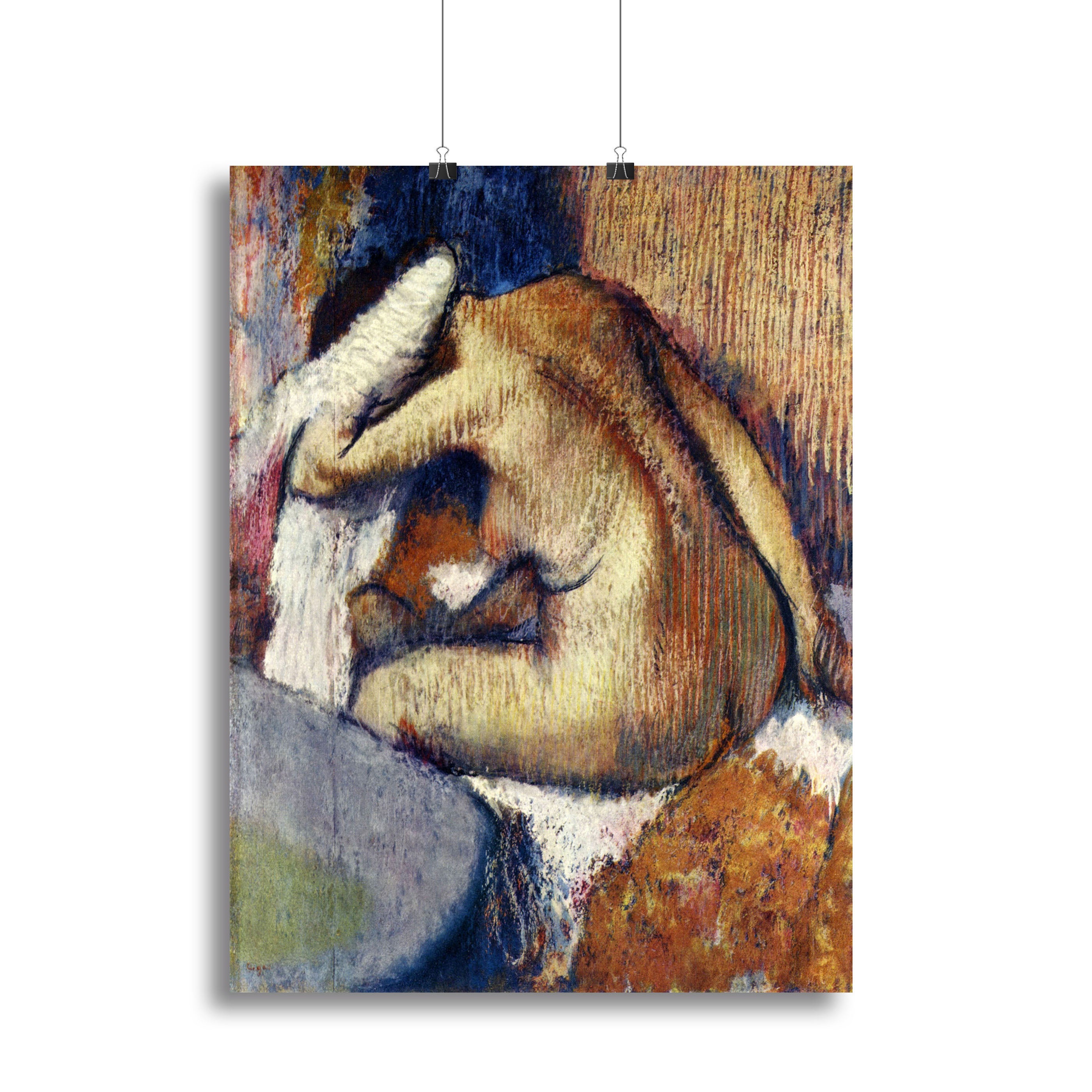 Woman drying hair by Degas Canvas Print or Poster - Canvas Art Rocks - 2