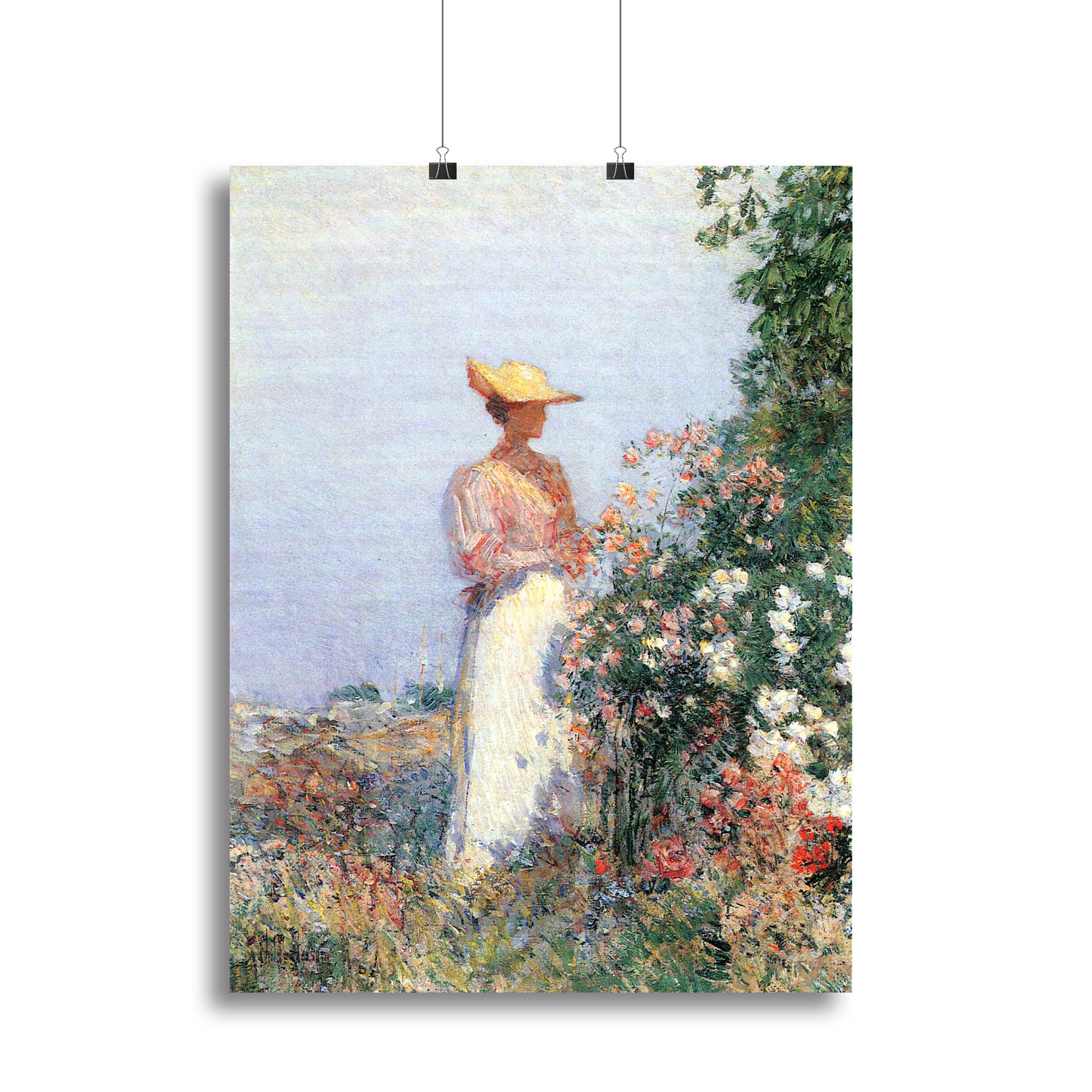 Woman in Garden by Hassam Canvas Print or Poster - Canvas Art Rocks - 2