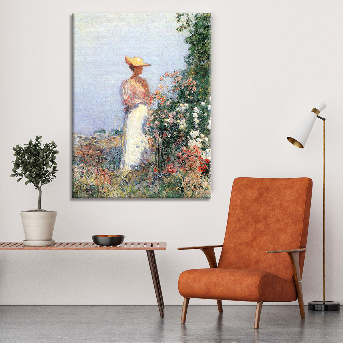 Woman in Garden by Hassam Canvas Print or Poster - Canvas Art Rocks - 6