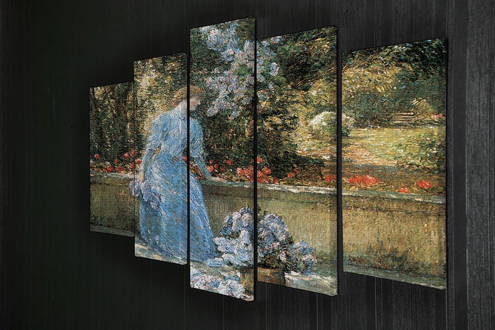 Woman in park by Hassam 5 Split Panel Canvas - Canvas Art Rocks - 2