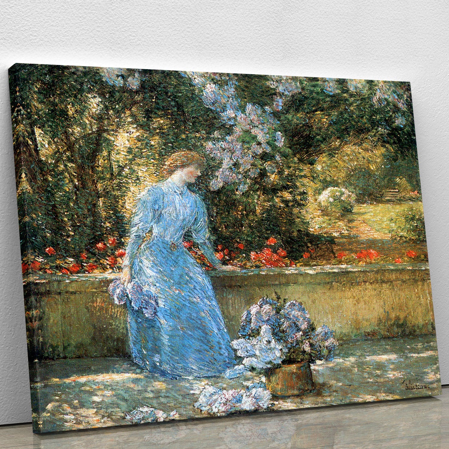 Woman in park by Hassam Canvas Print or Poster - Canvas Art Rocks - 1