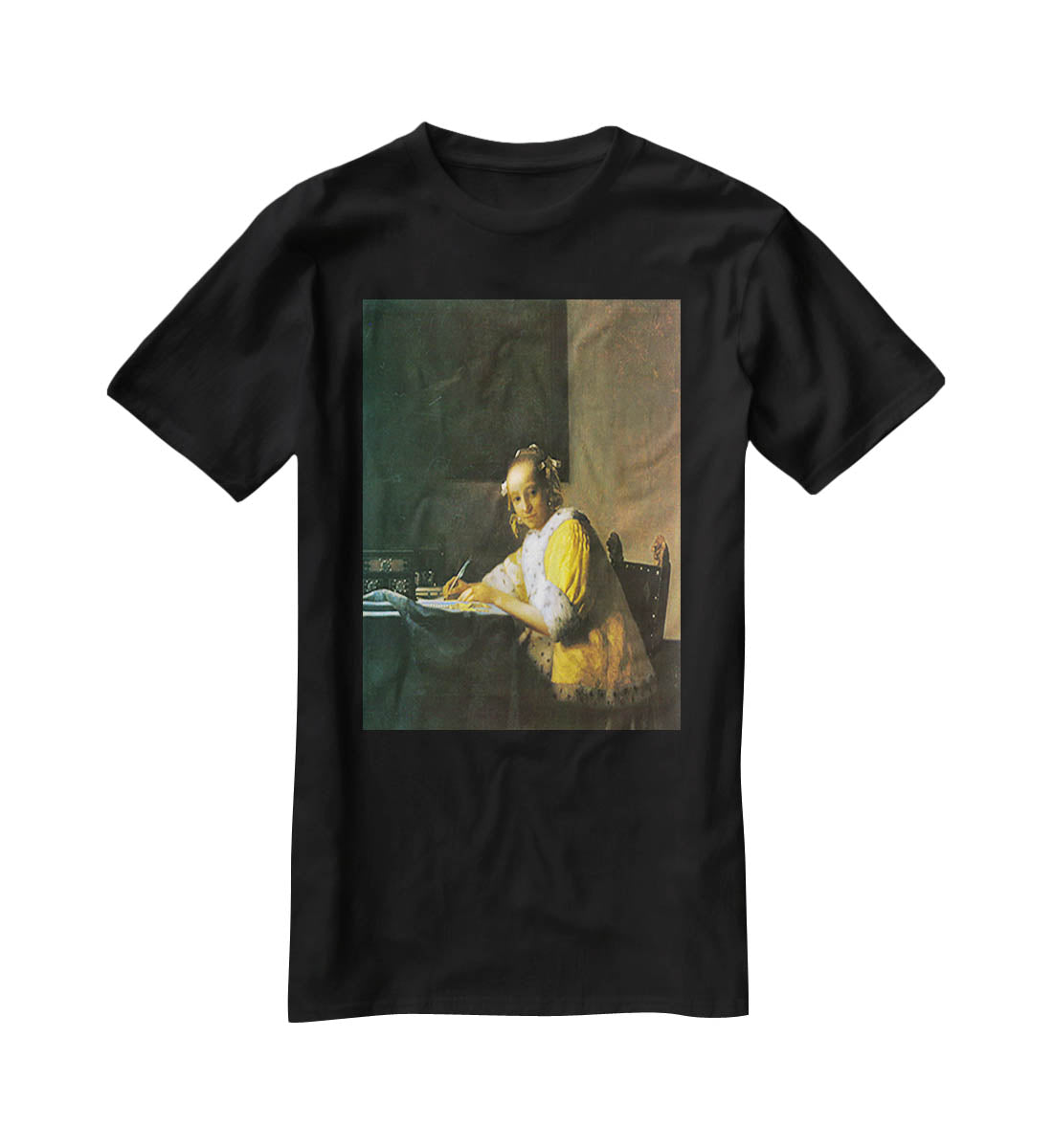 Woman in yellow by Vermeer T-Shirt - Canvas Art Rocks - 1