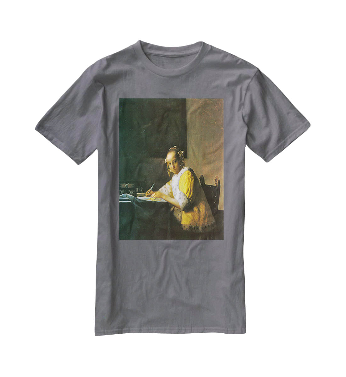 Woman in yellow by Vermeer T-Shirt - Canvas Art Rocks - 3