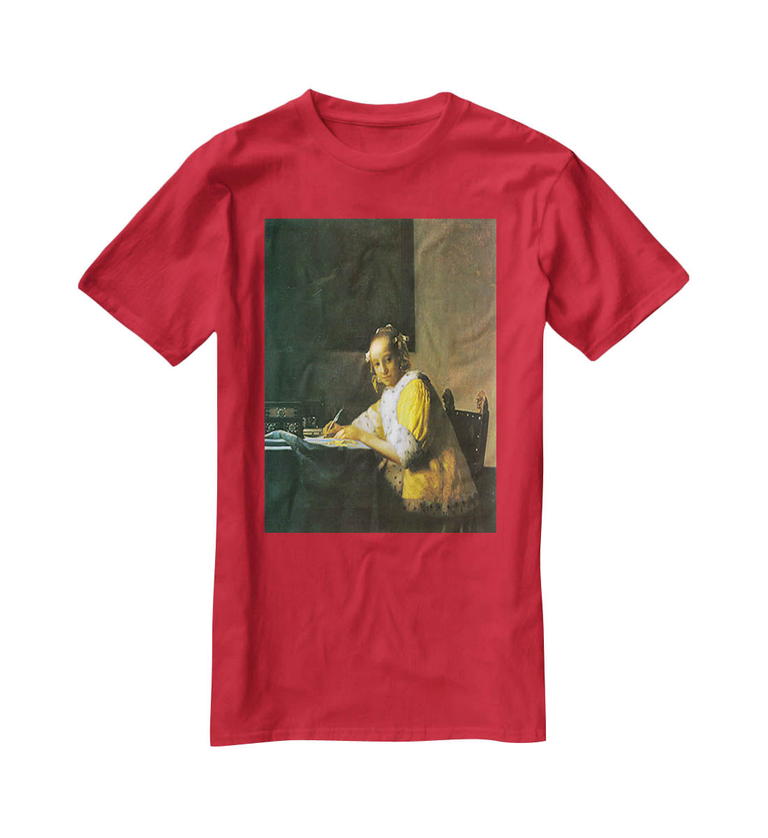 Woman in yellow by Vermeer T-Shirt - Canvas Art Rocks - 4