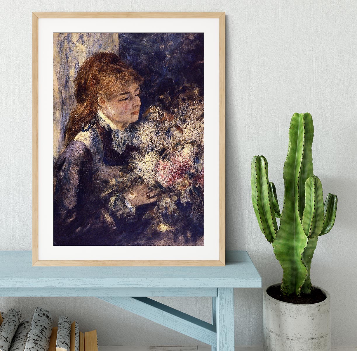 Woman with Lilacs by Renoir Framed Print - Canvas Art Rocks - 3