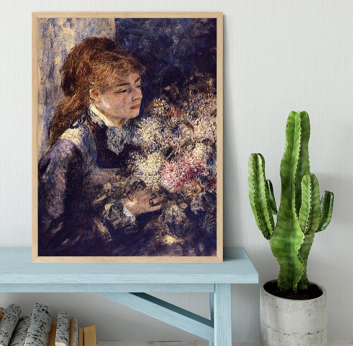 Woman with Lilacs by Renoir Framed Print - Canvas Art Rocks - 4