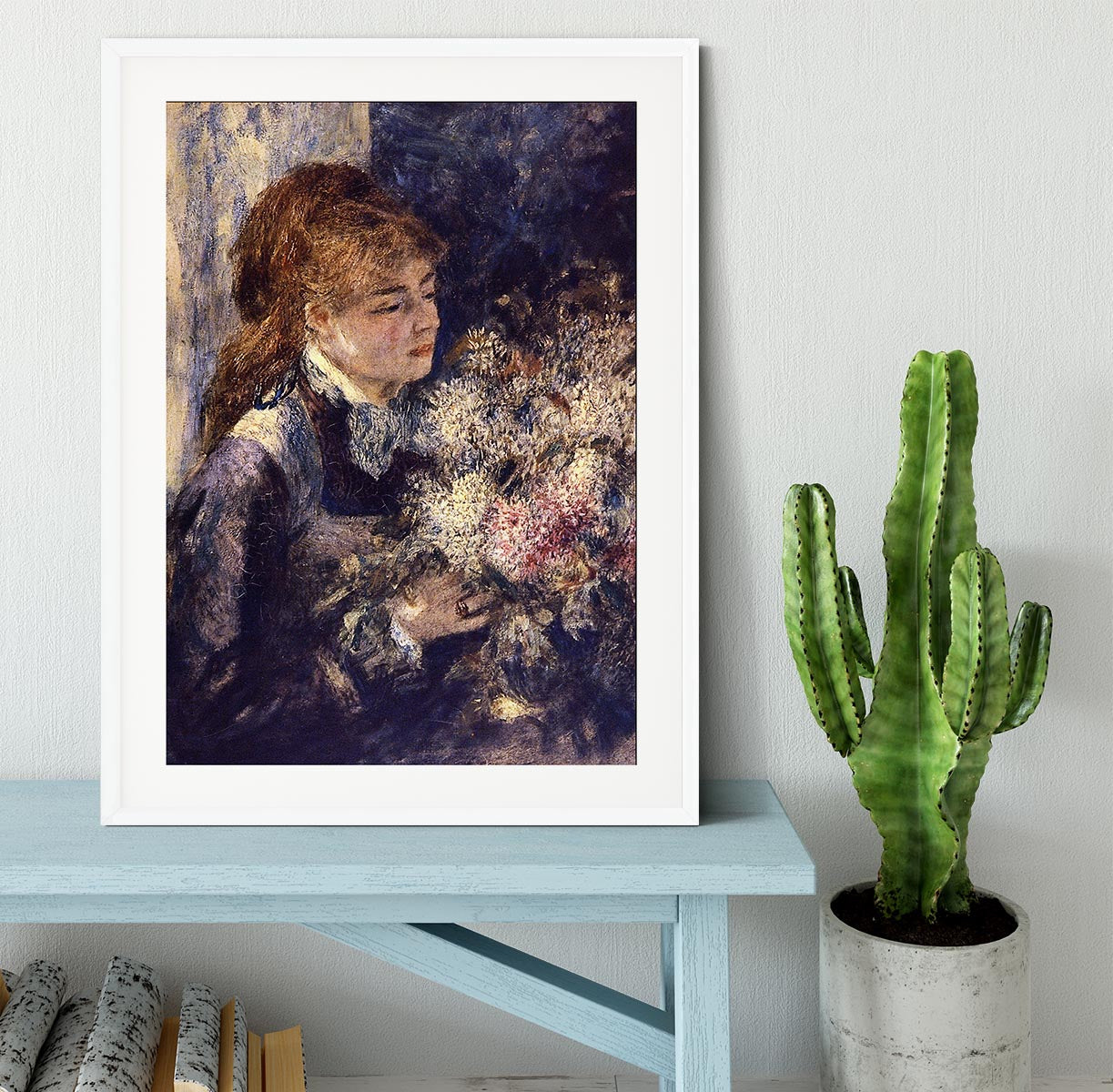 Woman with Lilacs by Renoir Framed Print - Canvas Art Rocks - 5