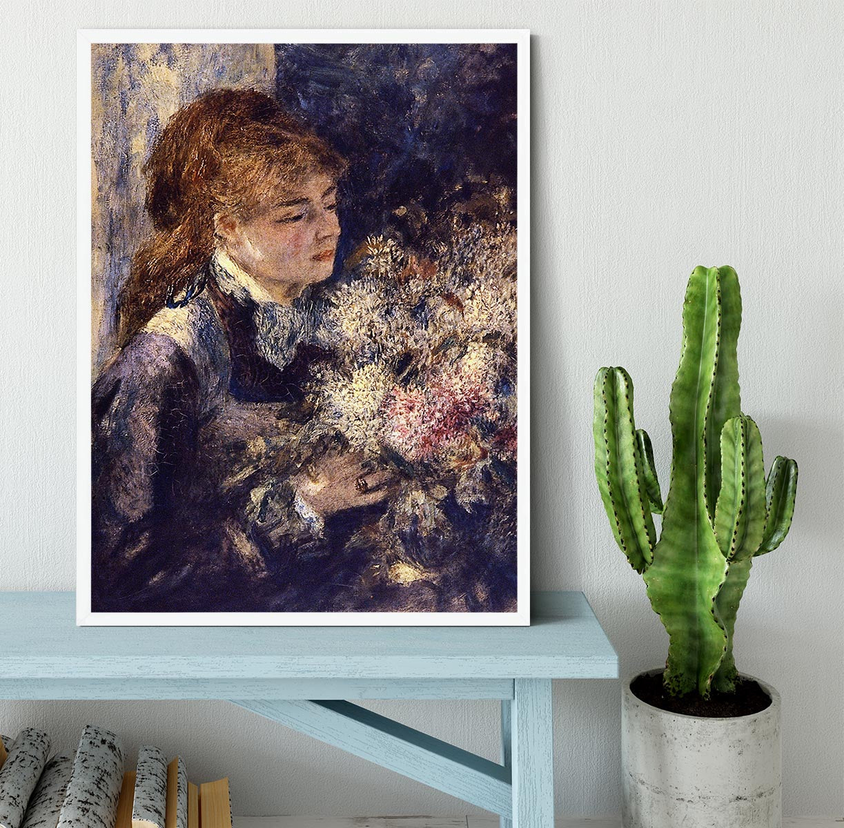 Woman with Lilacs by Renoir Framed Print - Canvas Art Rocks -6