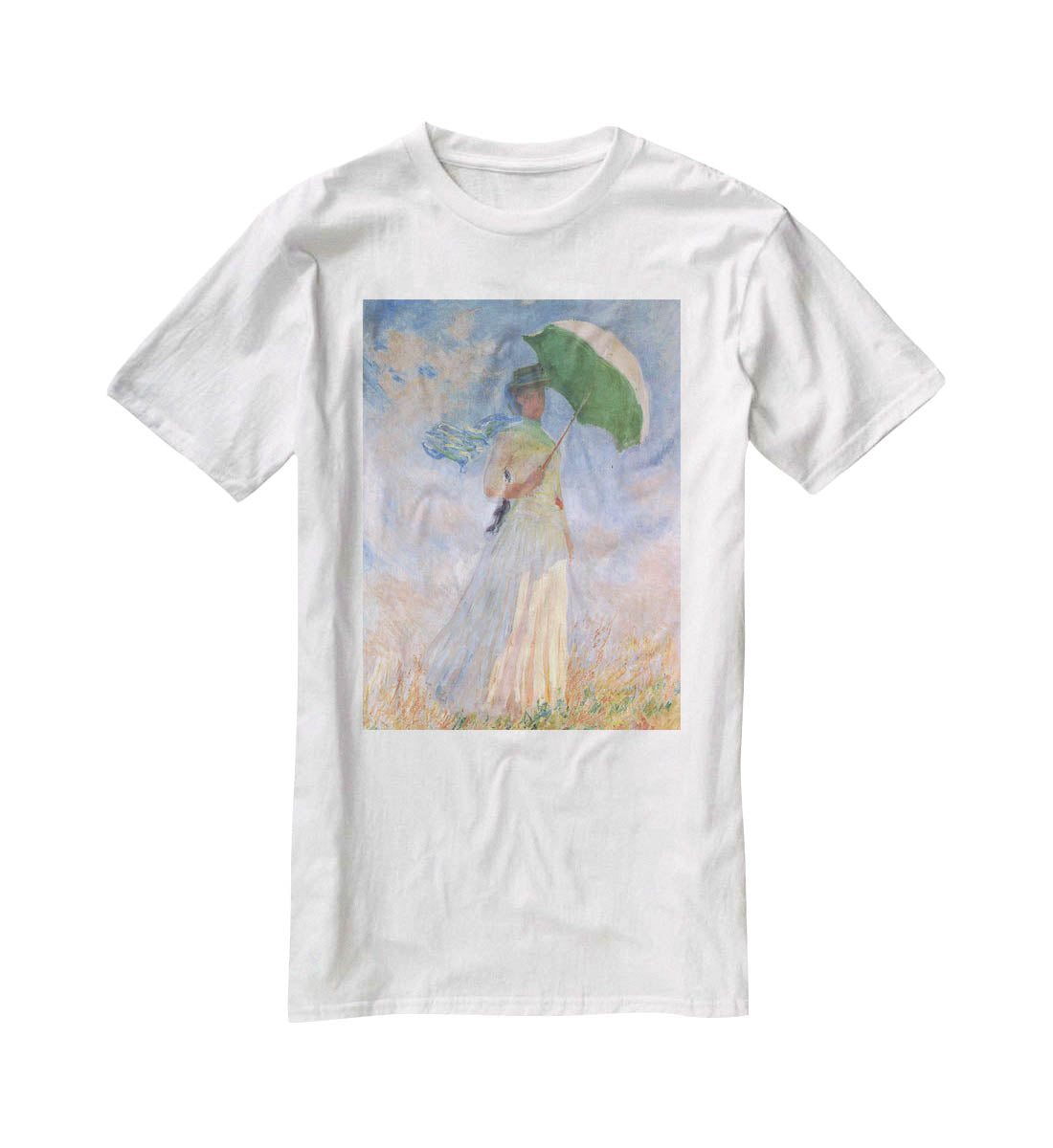 Woman with Parasol 2 by Monet T-Shirt - Canvas Art Rocks - 5