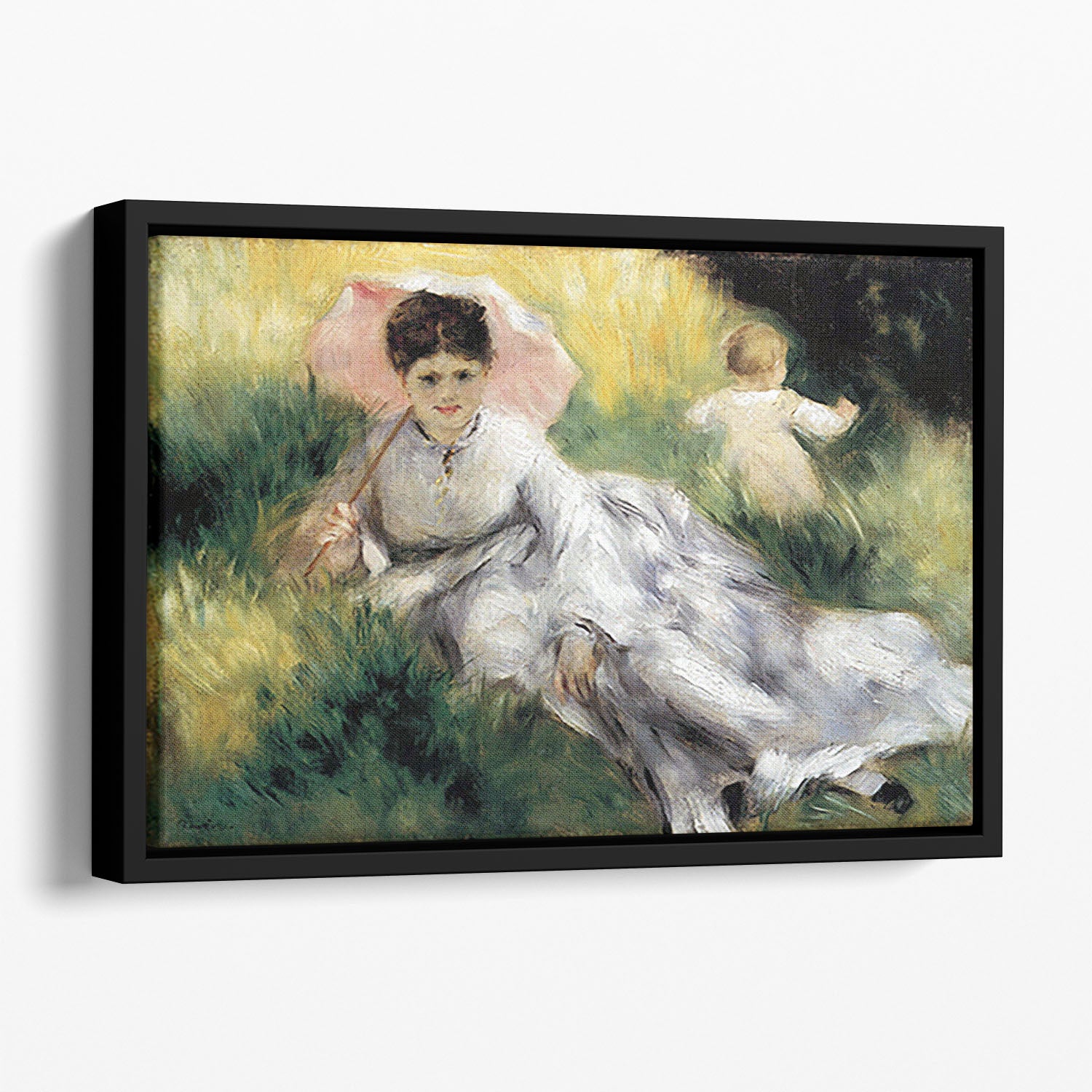 Woman with Parasol by Renoir Floating Framed Canvas