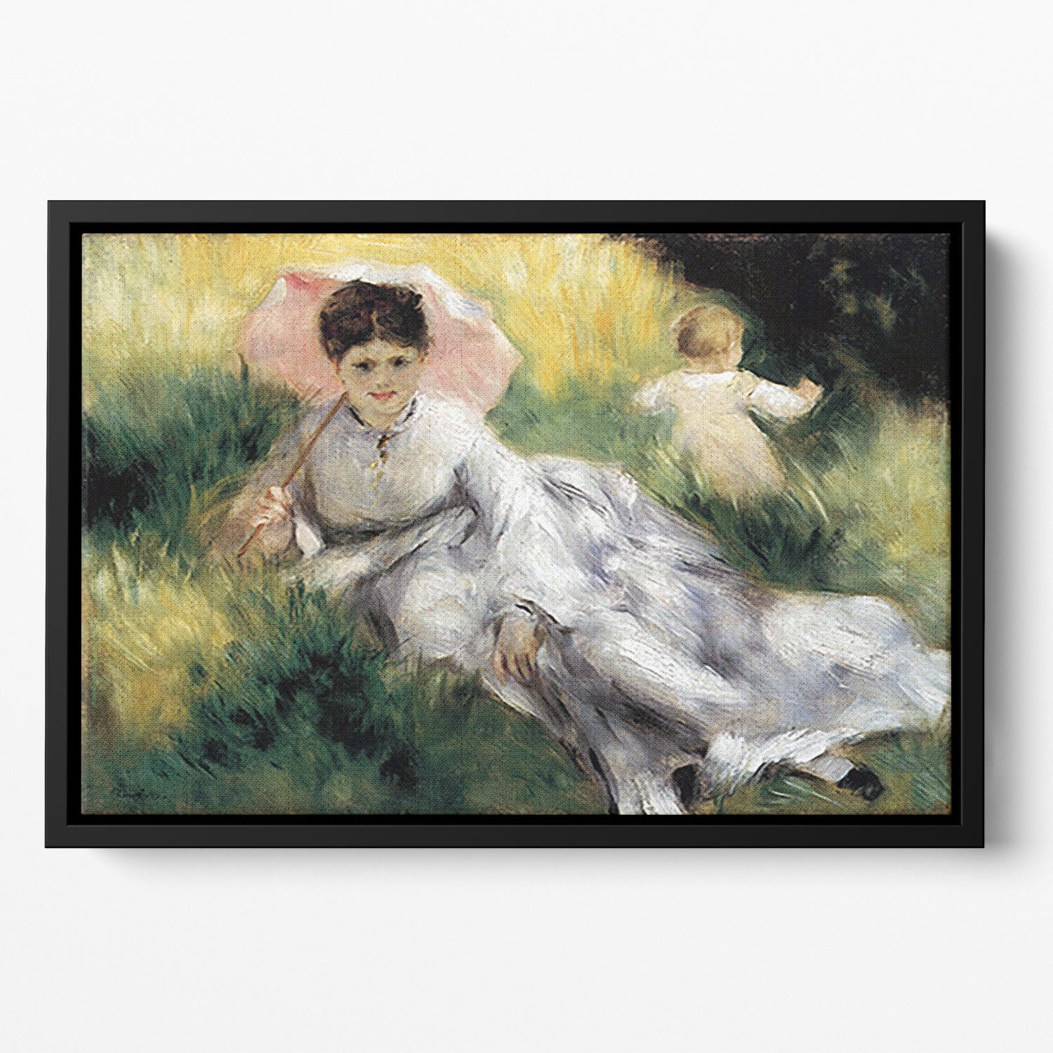 Woman with Parasol by Renoir Floating Framed Canvas