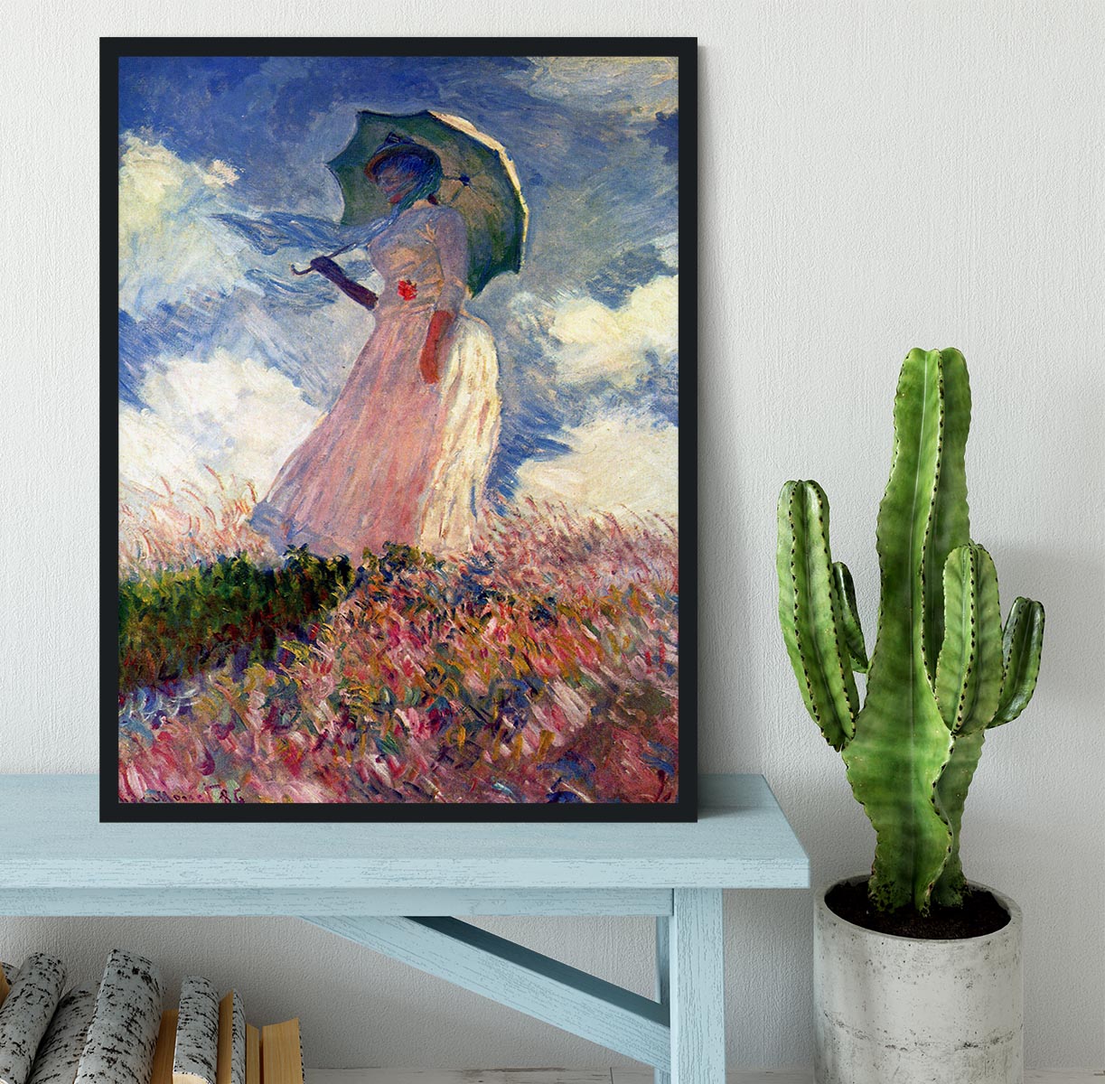 Woman with Parasol study by Monet Framed Print - Canvas Art Rocks - 2