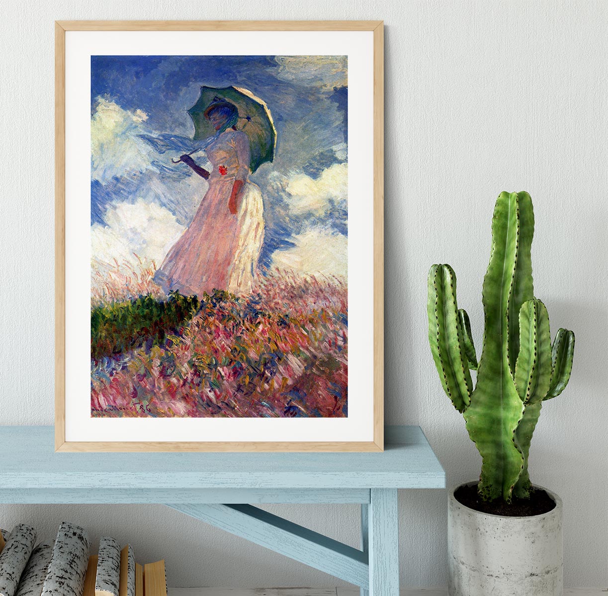 Woman with Parasol study by Monet Framed Print - Canvas Art Rocks - 3
