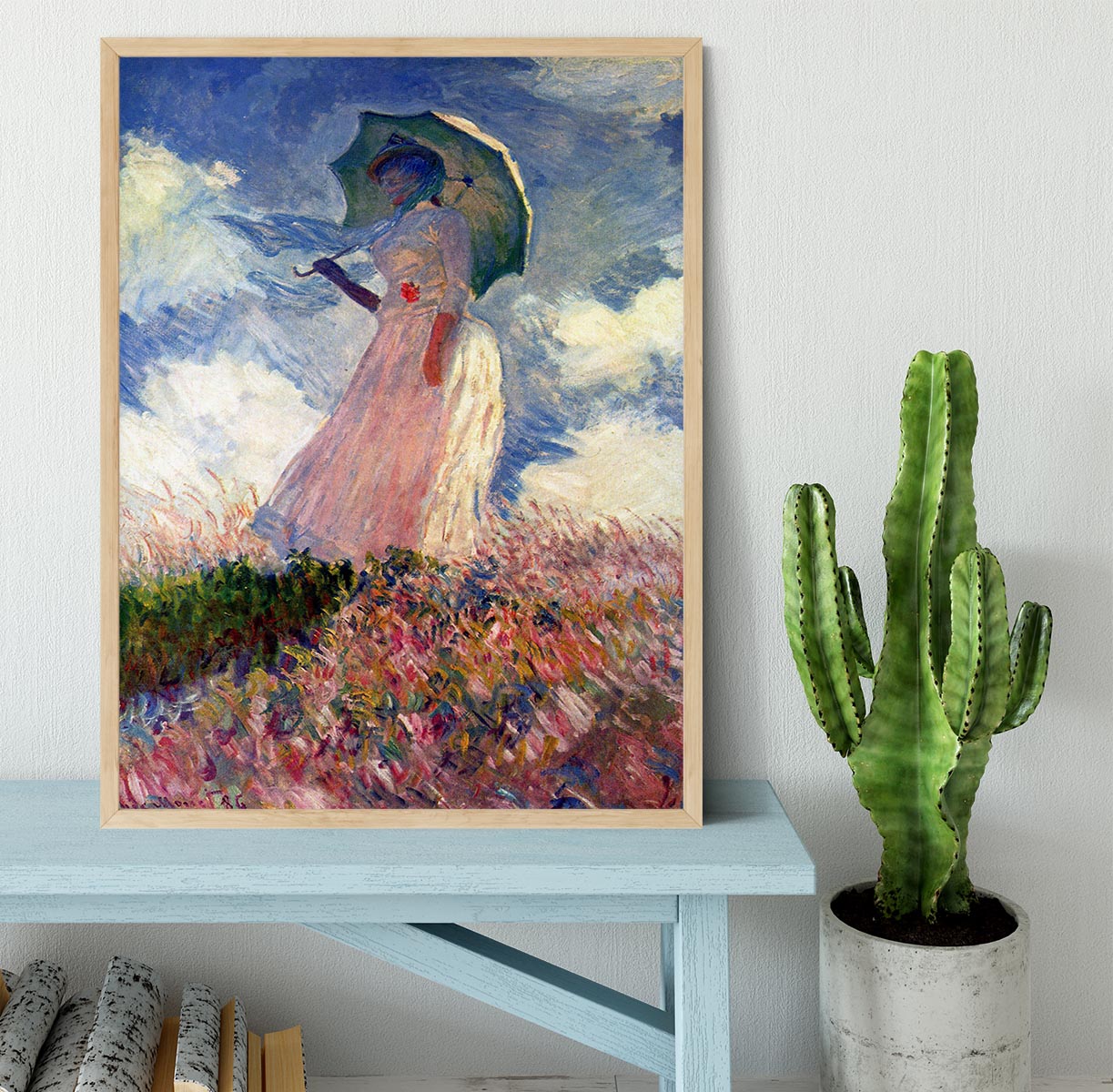 Woman with Parasol study by Monet Framed Print - Canvas Art Rocks - 4