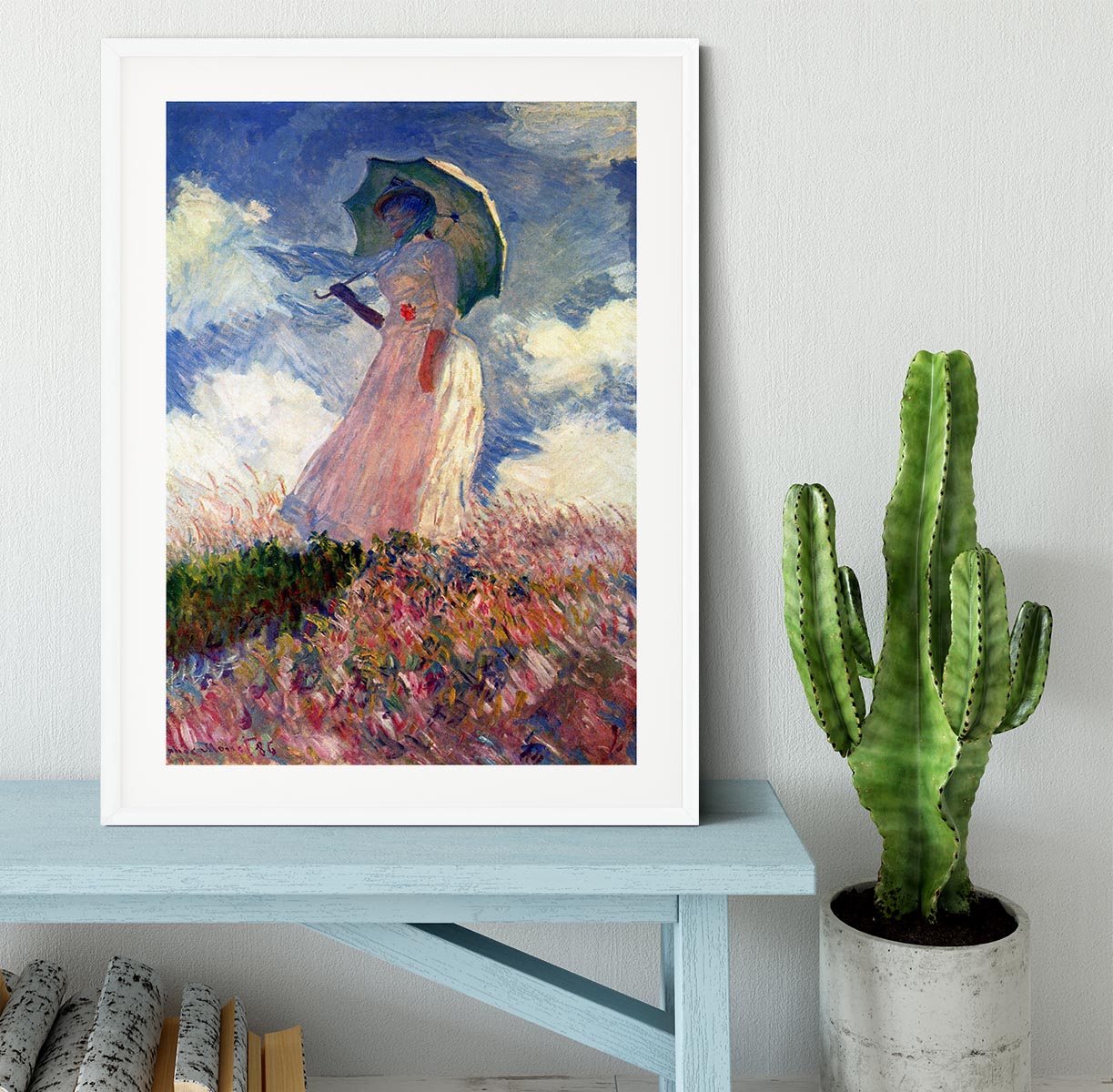 Woman with Parasol study by Monet Framed Print - Canvas Art Rocks - 5