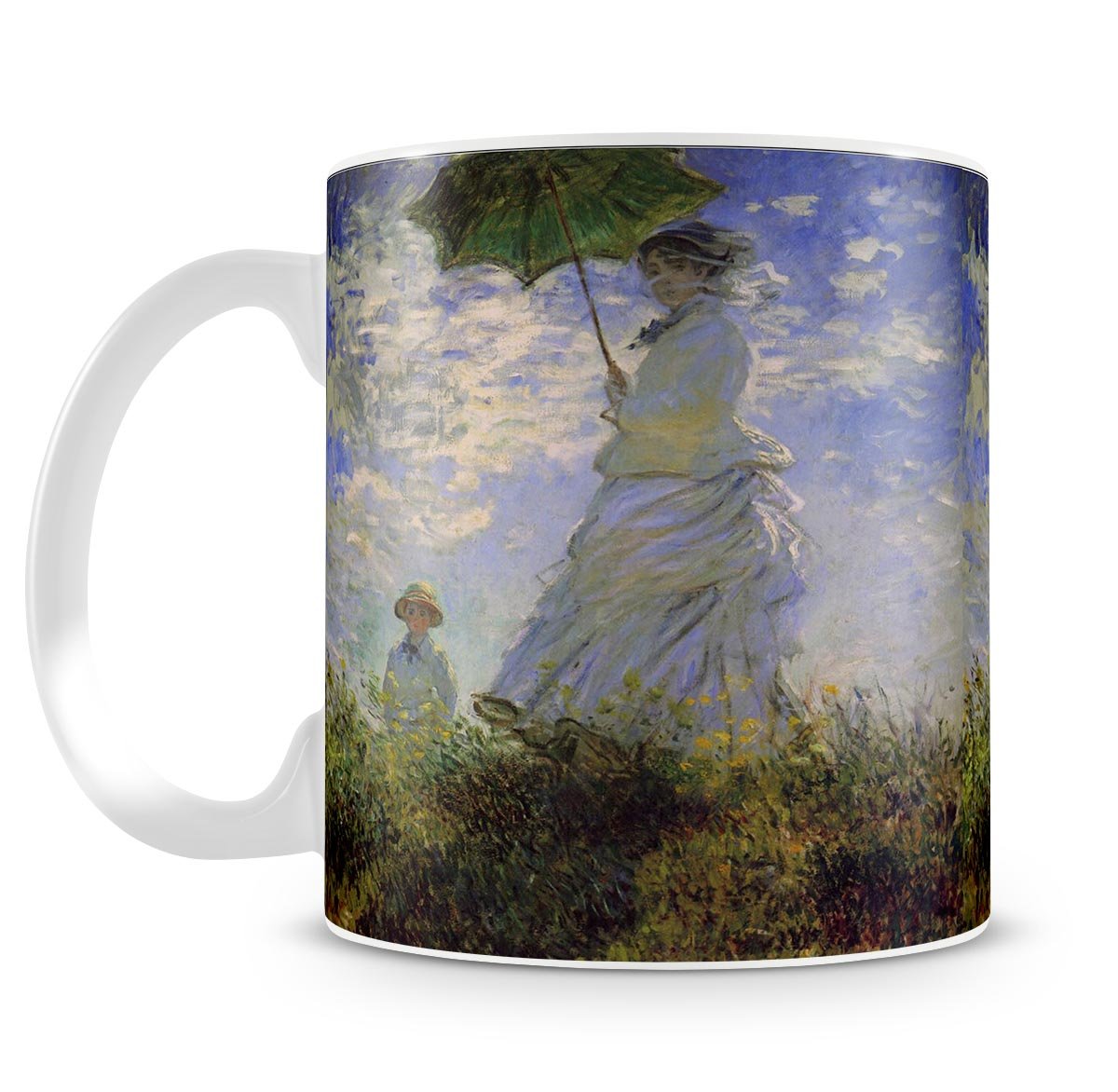 Woman with a parasol by Monet Mug - Canvas Art Rocks - 4
