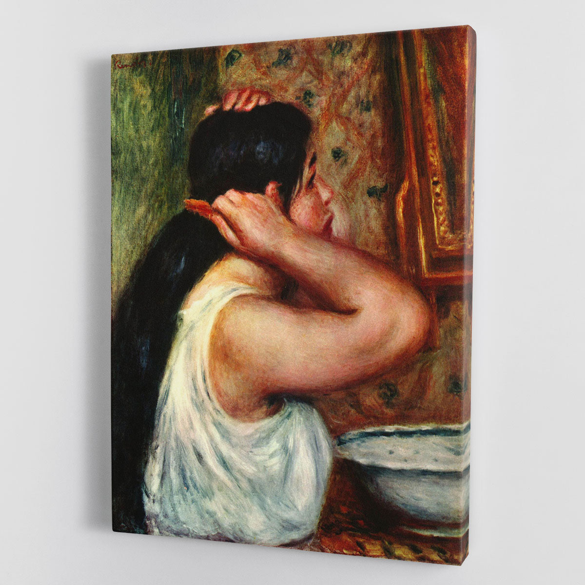 Woman with hair combs by Renoir Canvas Print or Poster - Canvas Art Rocks - 1