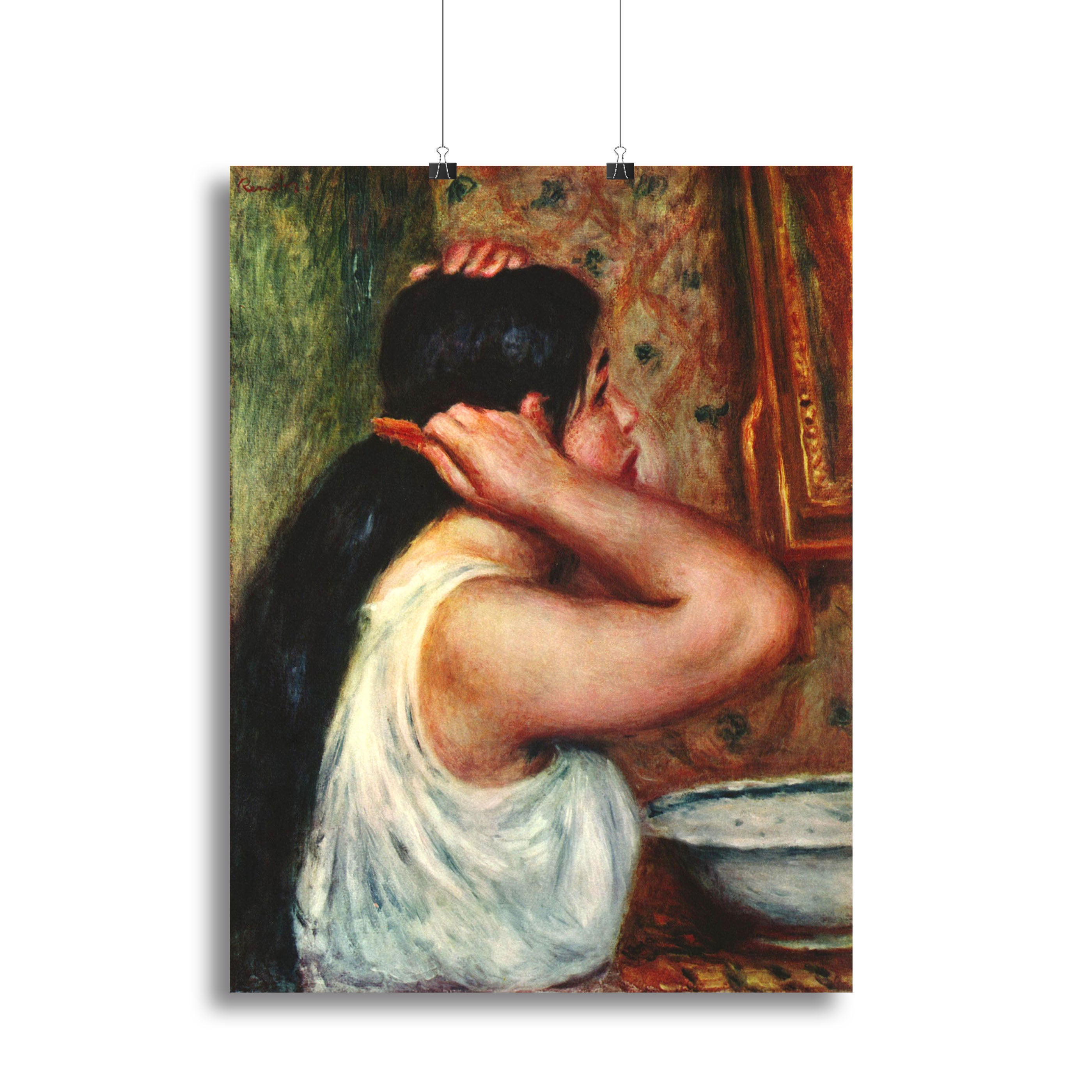 Woman with hair combs by Renoir Canvas Print or Poster - Canvas Art Rocks - 2