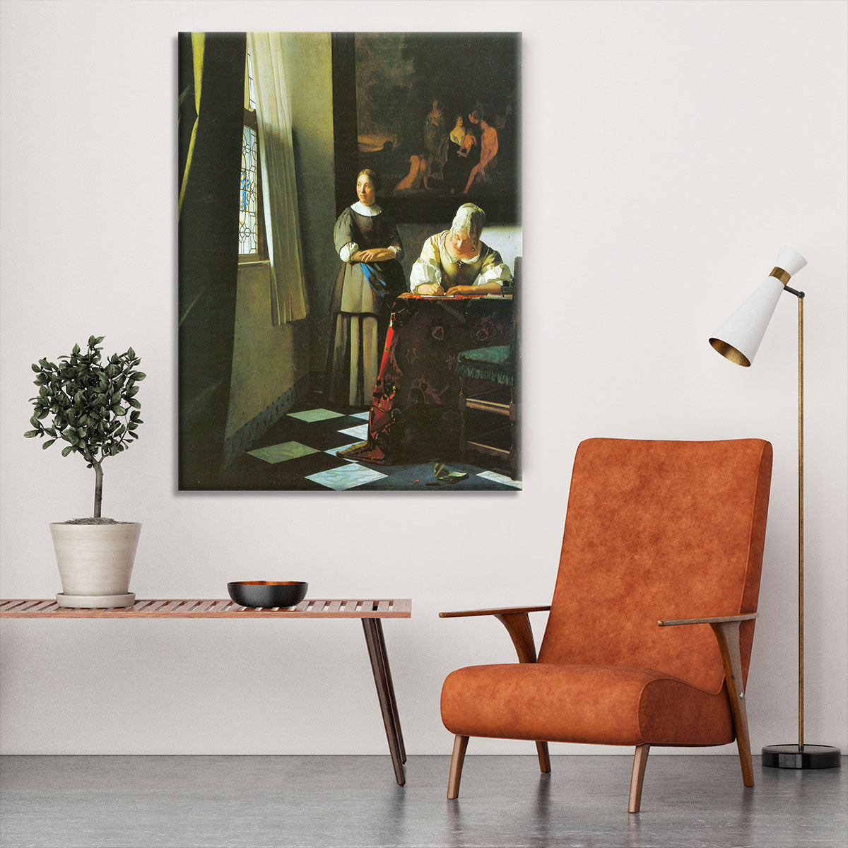 Woman with messenger by Vermeer Canvas Print or Poster - Canvas Art Rocks - 6