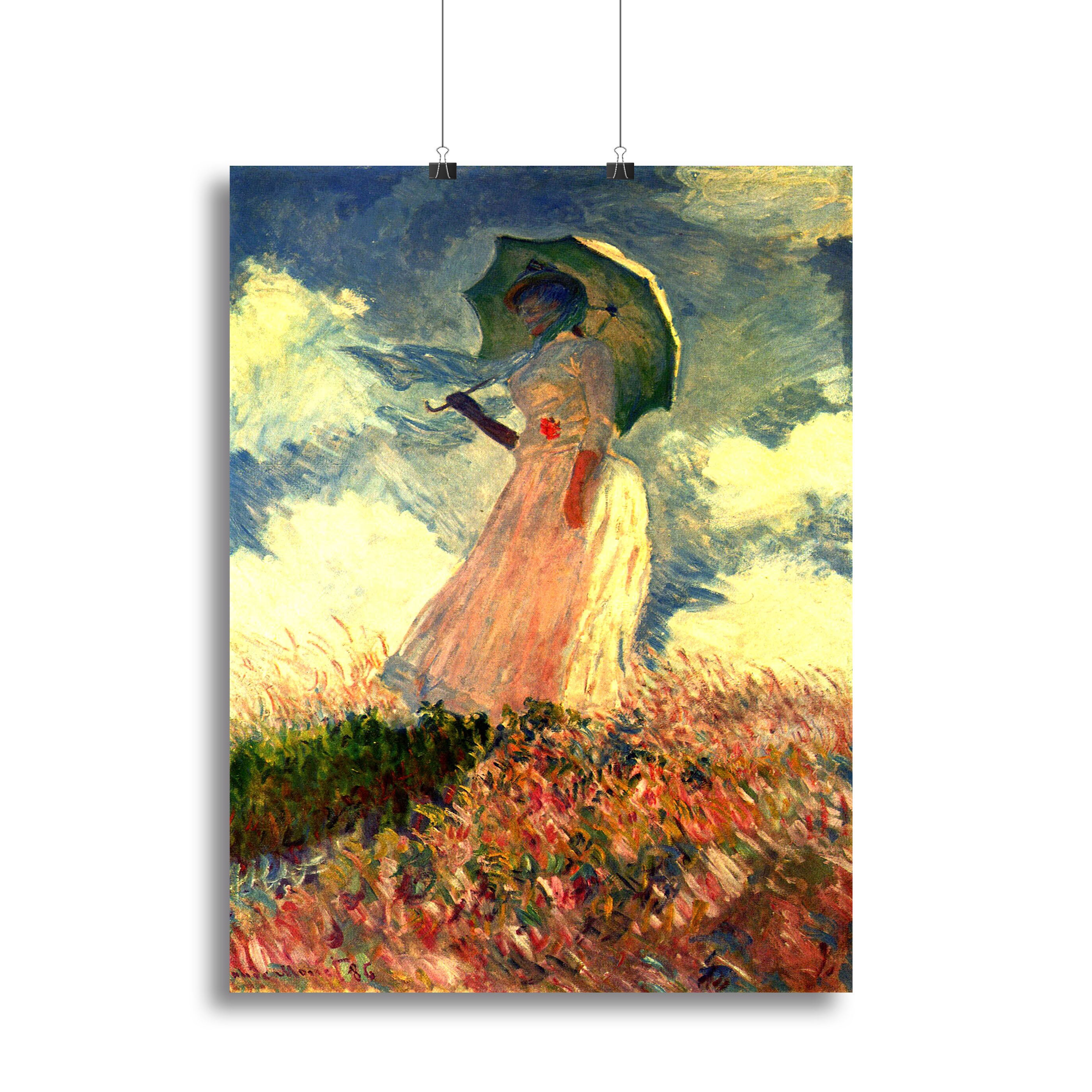 Woman with sunshade by Monet Canvas Print or Poster - Canvas Art Rocks - 2