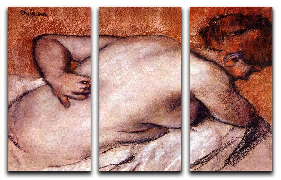 Womans back by Degas 3 Split Panel Canvas Print - Canvas Art Rocks - 1
