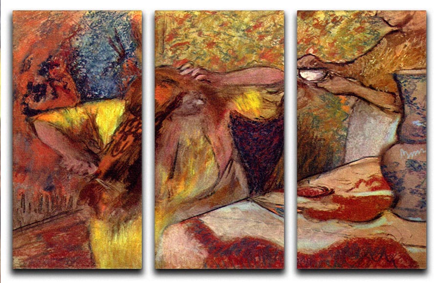 Women at the toilet 1 by Degas 3 Split Panel Canvas Print - Canvas Art Rocks - 1