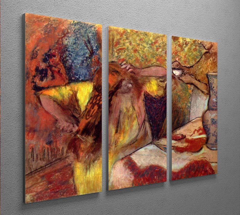 Women at the toilet 1 by Degas 3 Split Panel Canvas Print - Canvas Art Rocks - 2