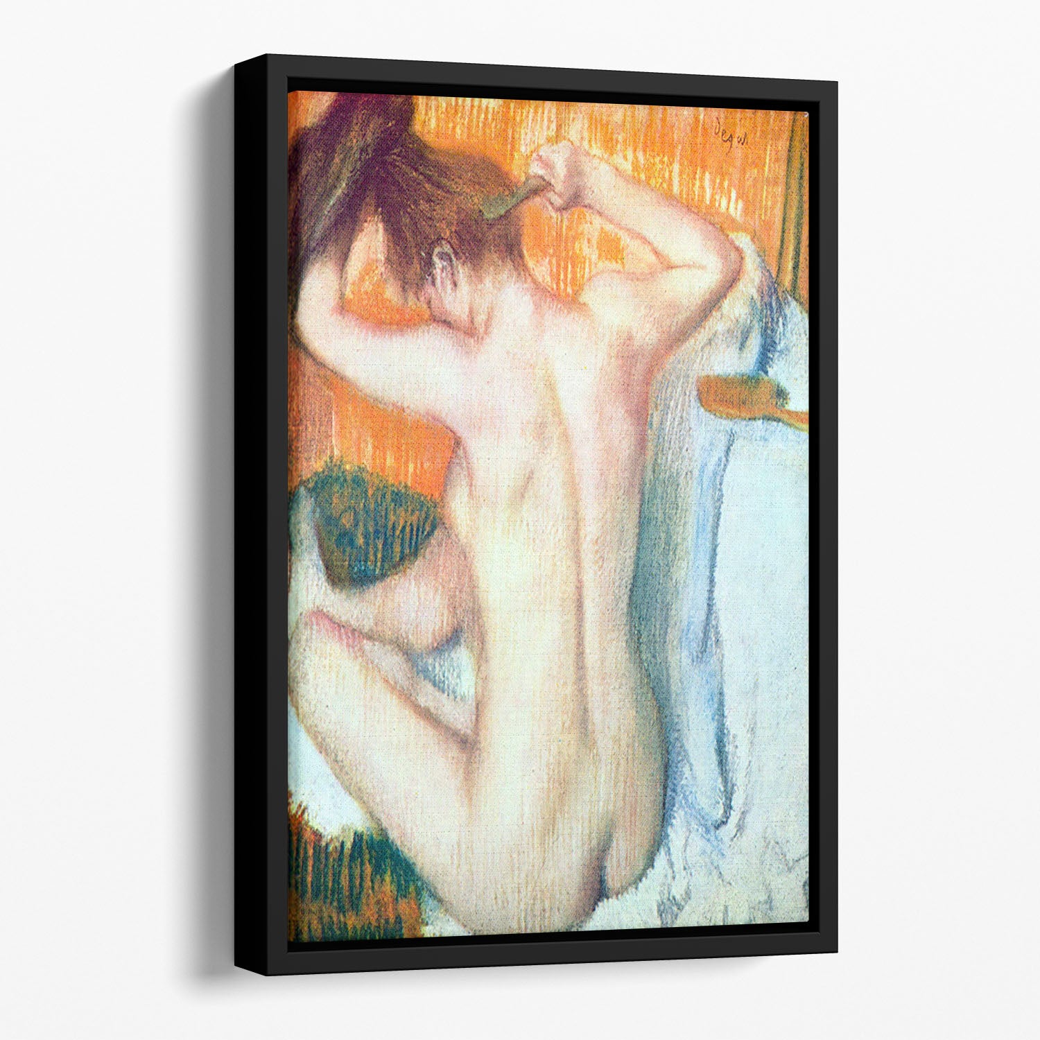 Women at the toilet 2 by Degas Floating Framed Canvas
