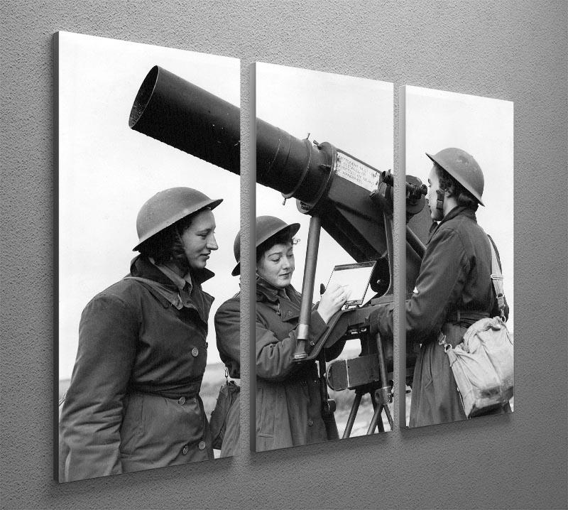 Women soldiers take aim WW2 3 Split Panel Canvas Print - Canvas Art Rocks - 2
