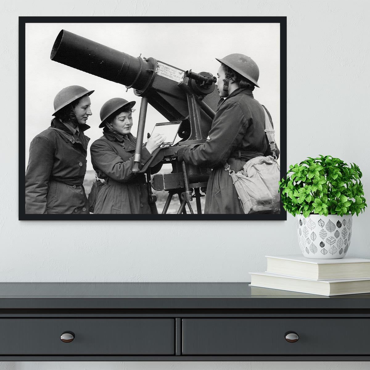 Women soldiers take aim WW2 Framed Print - Canvas Art Rocks - 2