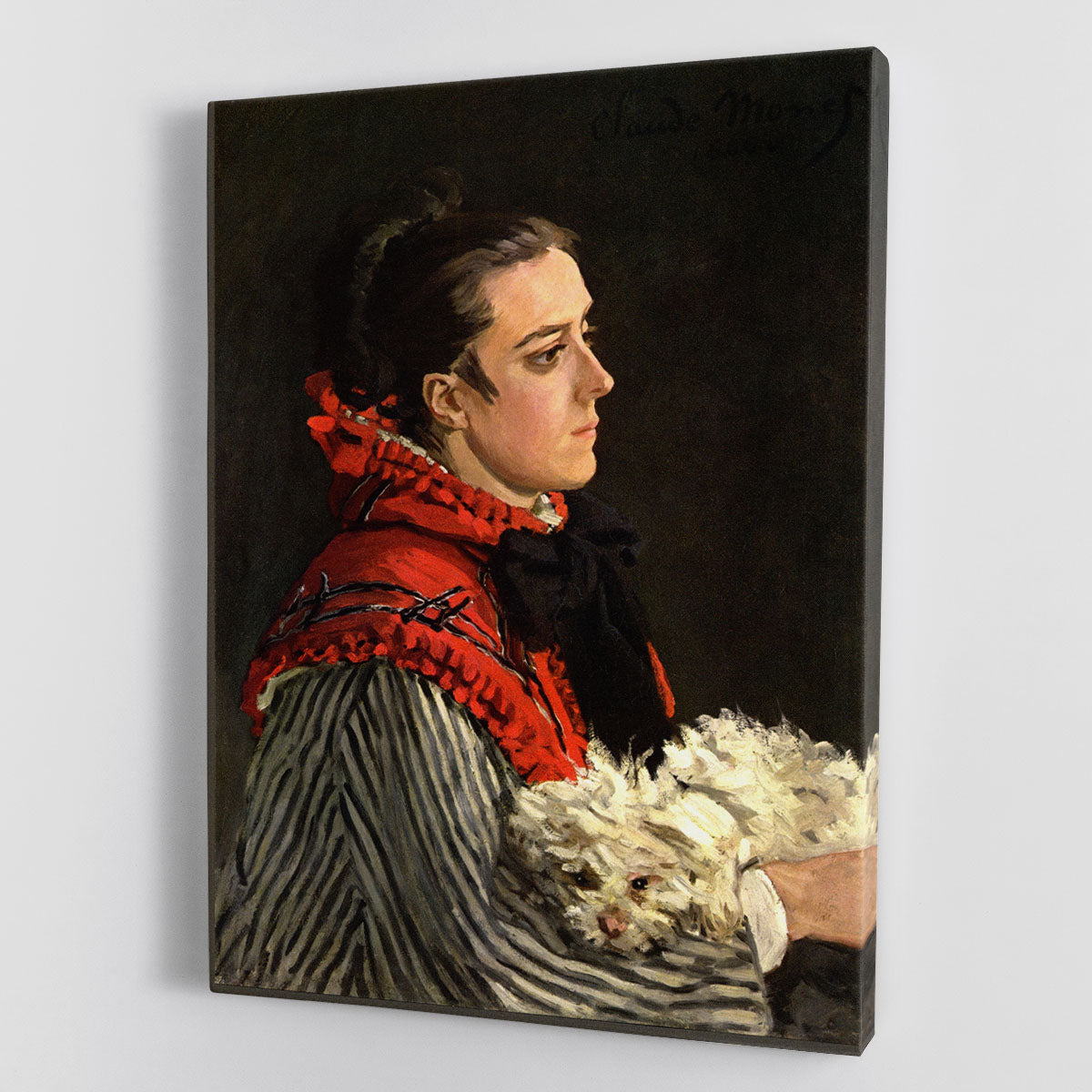 Women with Dog by Monet Canvas Print or Poster - Canvas Art Rocks - 1