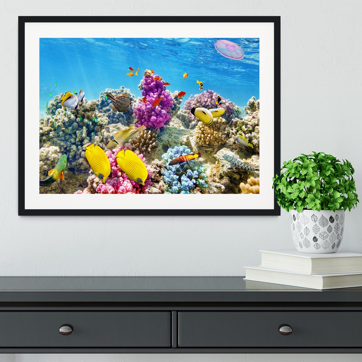 Wonderful and beautiful underwater Framed Print - Canvas Art Rocks - 1