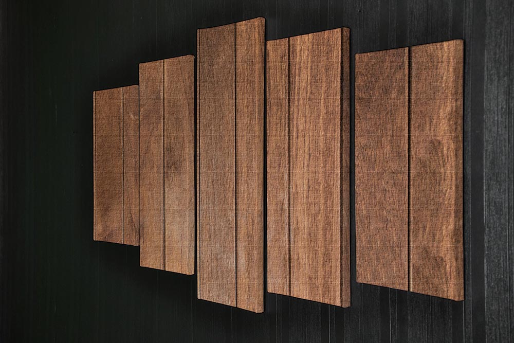 Wood arraged vertical pattern 5 Split Panel Canvas - Canvas Art Rocks - 2