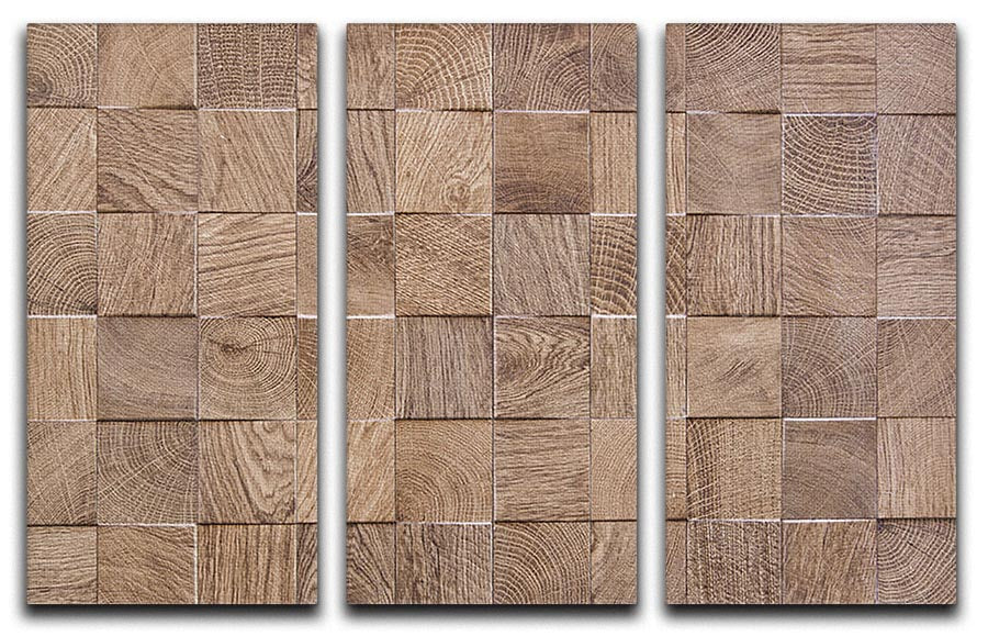 Wooden background with embossed detail 3 Split Panel Canvas Print - Canvas Art Rocks - 1