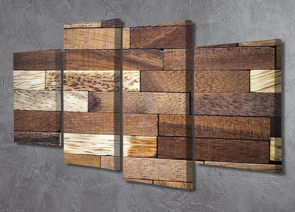 Wooden bars parquet 4 Split Panel Canvas - Canvas Art Rocks - 2